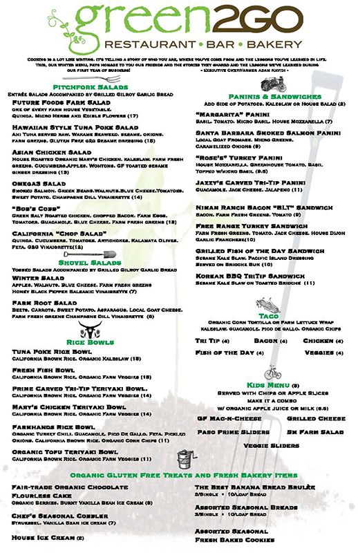 Green Grocer Menu Tabitomo
