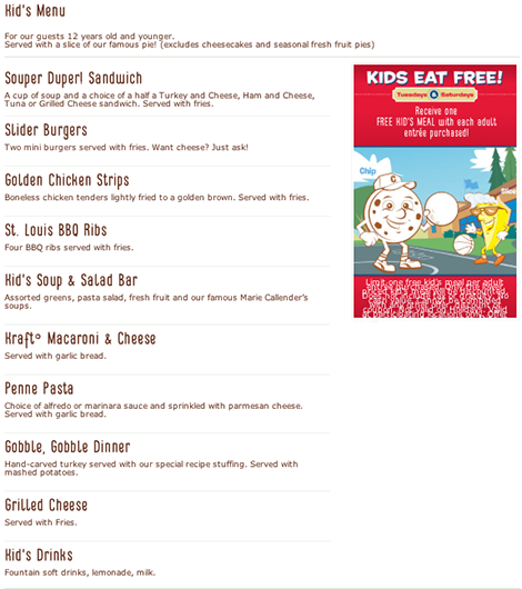 Marie Callender’s | OC Restaurant Guides