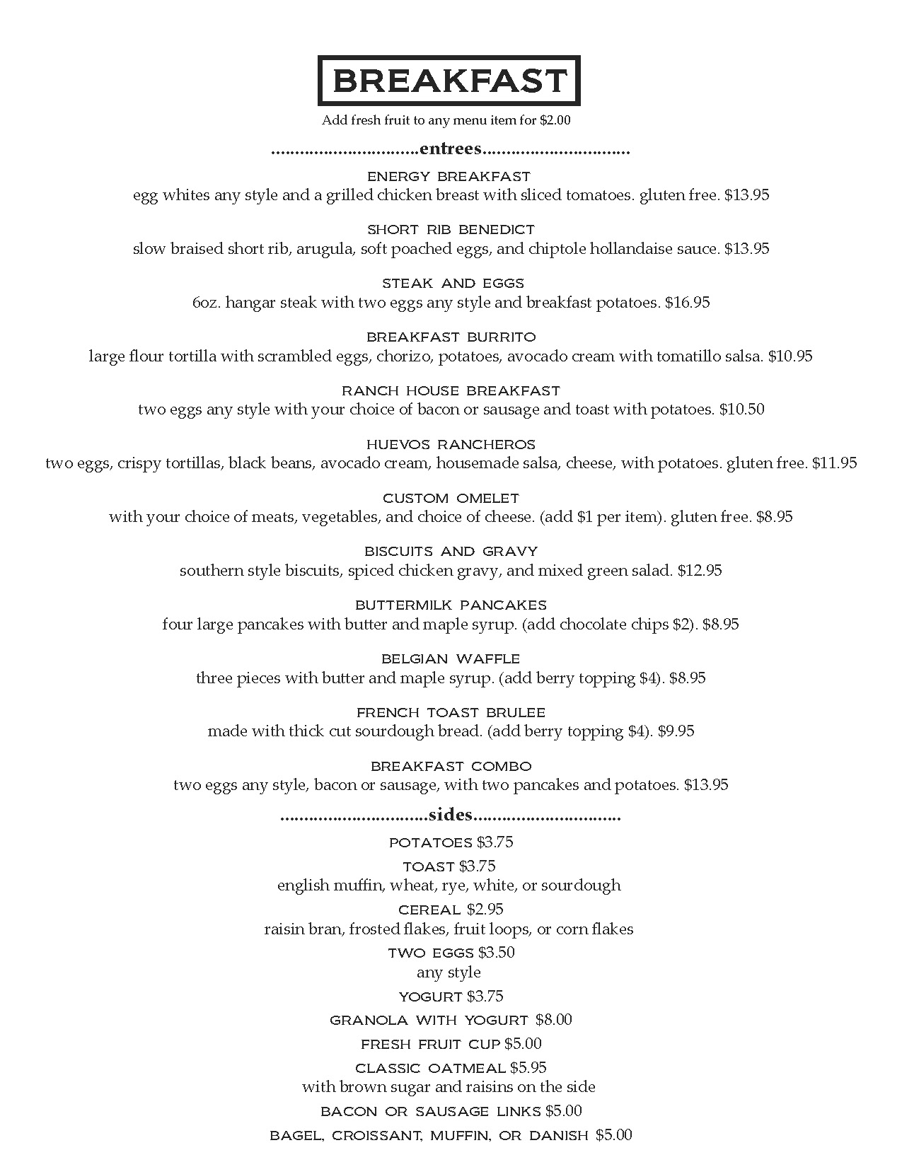 Tangerine Grill & Patio Menu OC Restaurant Guides