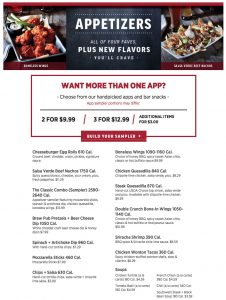 Applebee’s Menu | OC Restaurant Guides