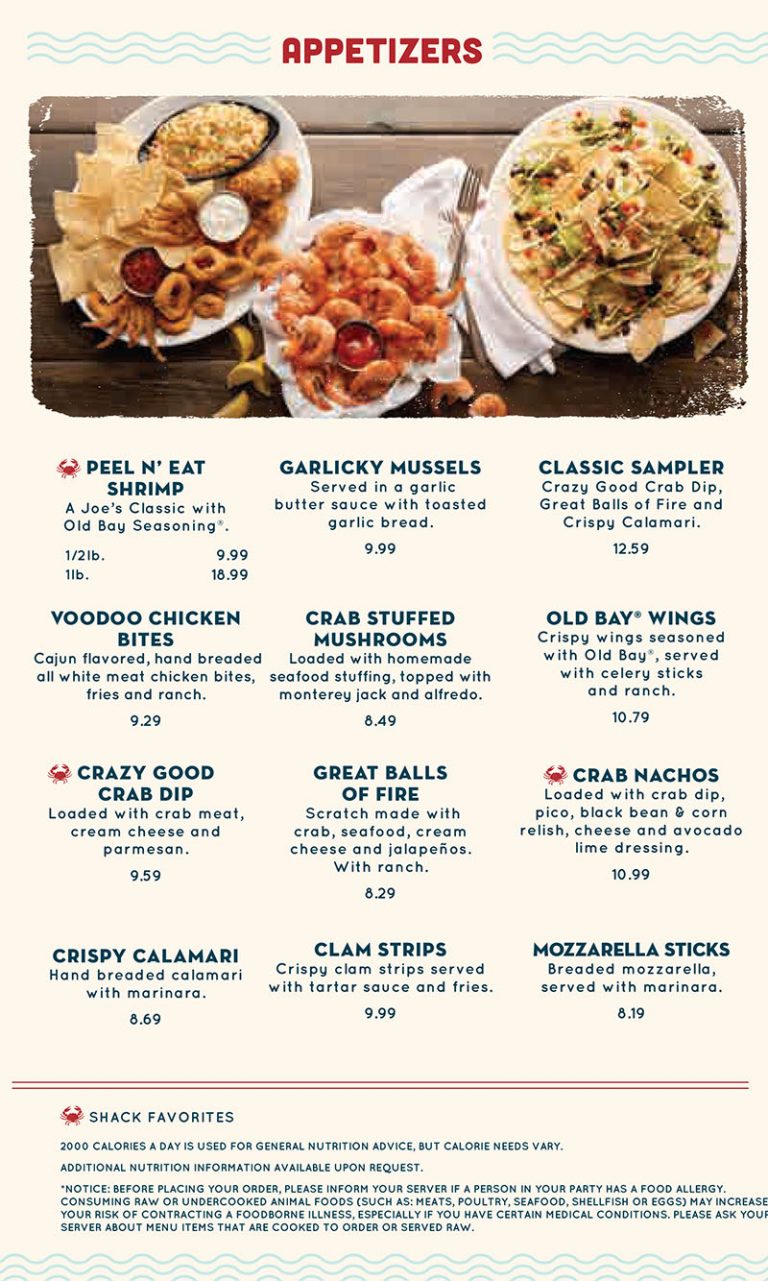 Joe’s Crab Shack Menu OC Restaurant Guides