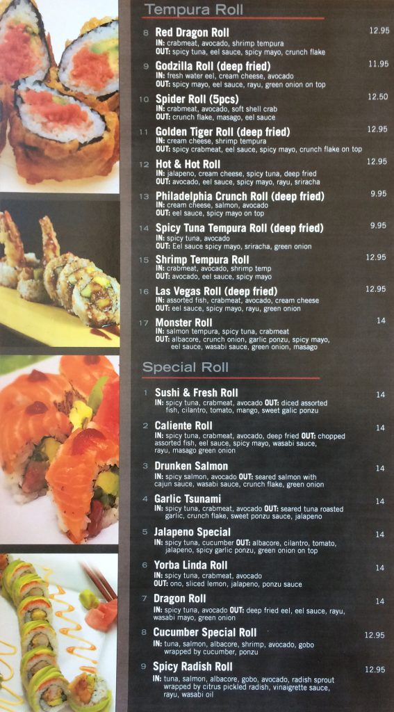 Sushi Fresh Menu OC Restaurant Guides