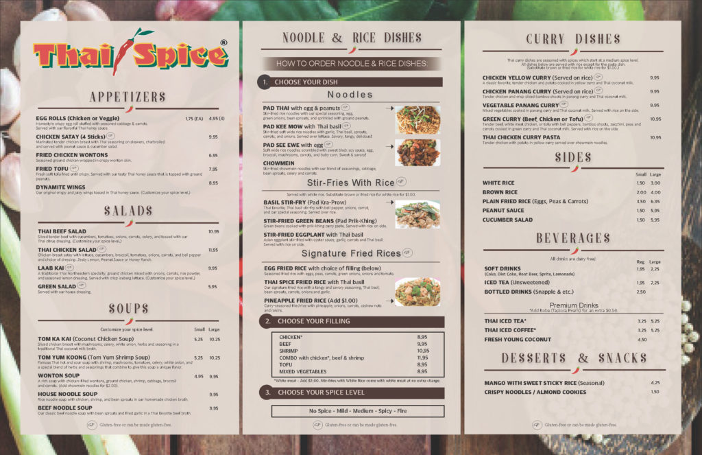 Thai Spice Menu OC Restaurant Guides